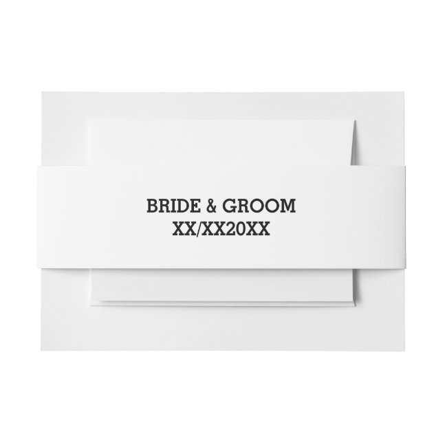 Personalized Bride & Groom Landscape Envelope Band Invitation Belly Band (Front Example)