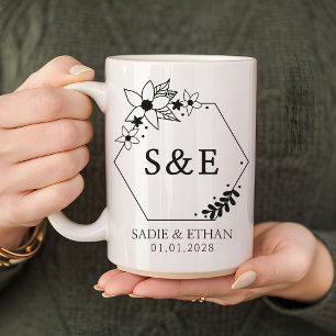 Personalized Bride & Groom Mug Monogram Keepsake