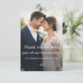 Personalized Bride & Groom Photo Thank You Card |