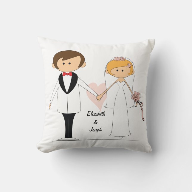 Personalized Bride & Groom Pillow (Front)