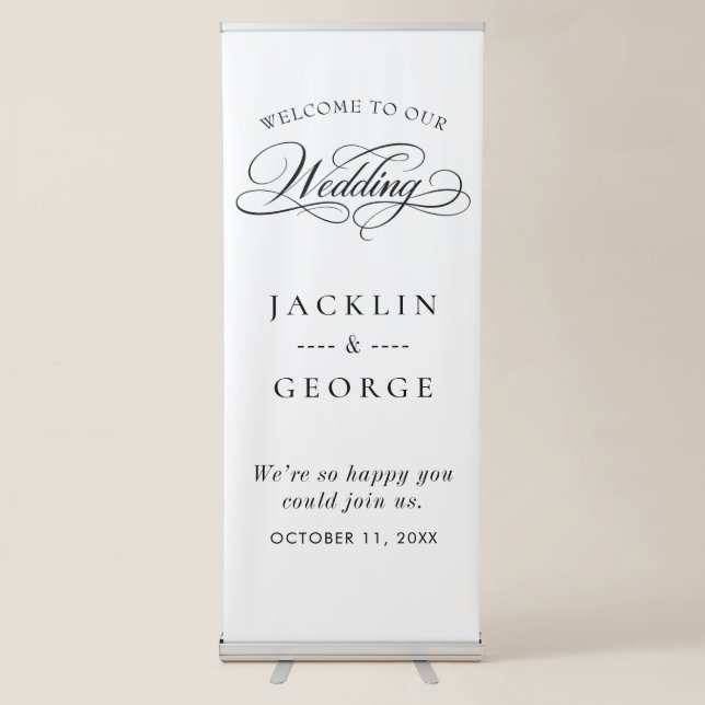 Personalized Bride & Groom Reception Wedding  Retractable Banner (Front)
