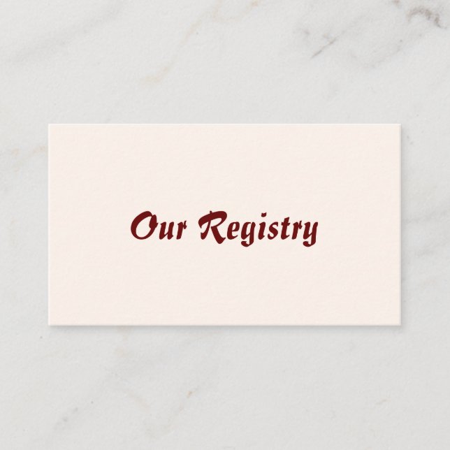 Personalized Bride & Groom Registry Card (Front)