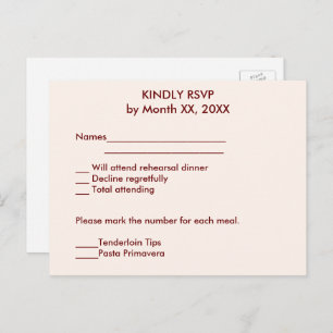 Personalized Bride & Groom RSVP Wedding Postcard