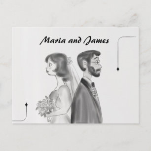 Personalized Bride & Groom - Vintage Postcard
