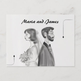 Personalized Bride & Groom - Vintage Postcard