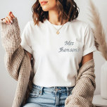 Personalized Bride Honeymoon Gift, Custom Mrs  Embroidered Shirt<br><div class="desc">Celebrate her new last name in cozy,  effortless style with this Mrs Johnsons Embroidered shirt— a timeless and personalized must-have for every bride. Featuring elegant embroidery and a custom “Mrs” design, </div>