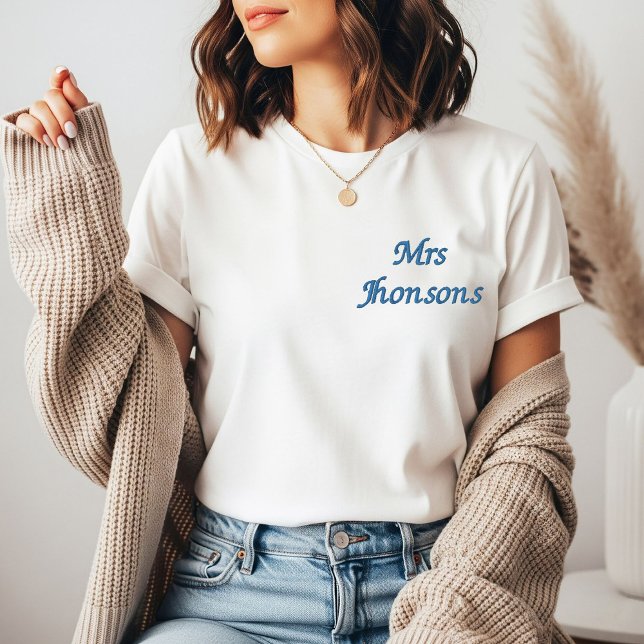 Personalized Bride Honeymoon Gift, Custom Mrs  Embroidered Shirt (Creator Uploaded)