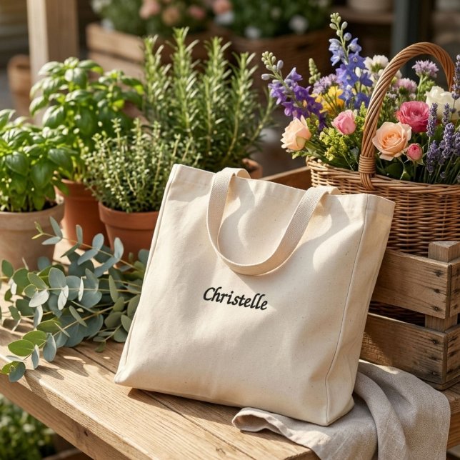 Personalized Bride Honeymoon Gift, Custom Mrs  Embroidered Tote Bag (Creator Uploaded)