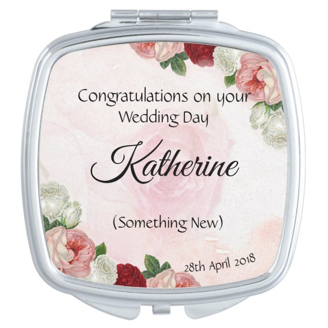 Personalized Bride mirror Something New For Makeup (Front)