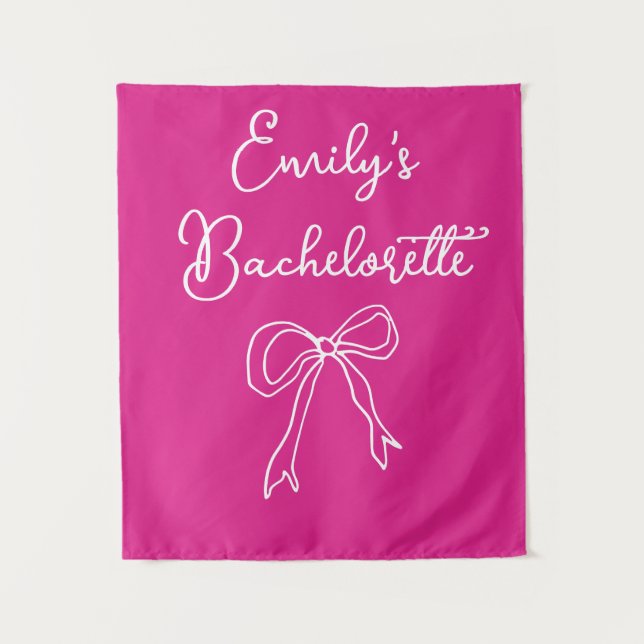 Personalized Bride Name Bachelorette Photo Booth Tapestry (Front)