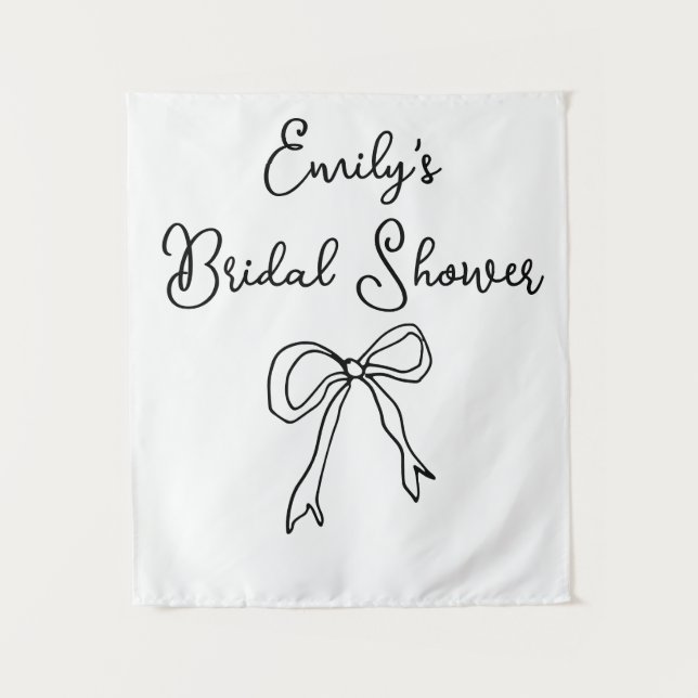 Personalized Bride Name Bridal Shower Photo Booth Tapestry (Front)