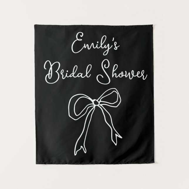 Personalized Bride Name Bridal Shower Photo Booth Tapestry (Front)