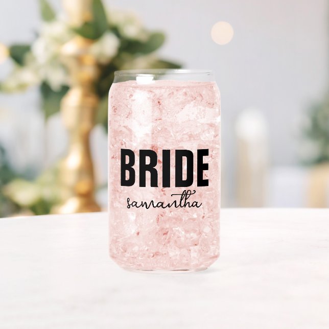 Personalized Bride Name Can Glass (Insitu (Wedding))
