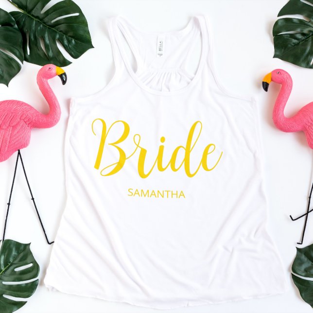 Personalized Bride Name Gold Typography Bride  Tank Top (Creator Uploaded)