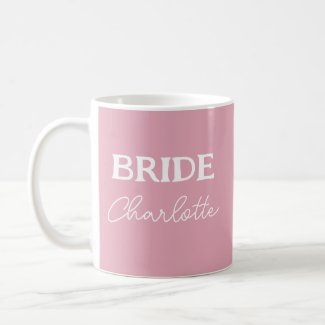 Personalized Bride Pink And White Name