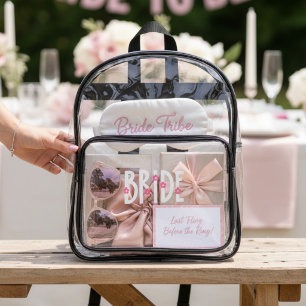 Personalized Bride Script Name Clear Backpack