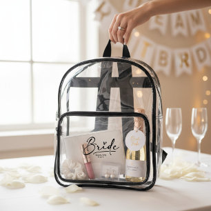 Personalized Bride Script Name Date Clear Backpack