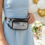 Personalized Bride Script Name Date Clear Fanny Pack<br><div class="desc">Celebrate the bride with a personalized fanny pack that feels chic, modern, and beautifully special. Featuring Bride in elegant black calligraphy script with a personalized name and date below, this design has a clean timeless look that is perfect for wedding celebrations and memorable bridal moments. Stylish and practical, this personalized...</div>