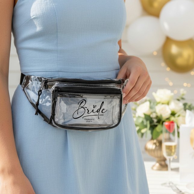 Personalized Bride Script Name Date Clear Fanny Pack (Creator Uploaded)