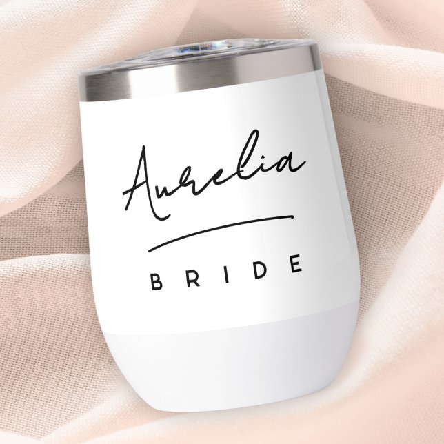 Personalized Bride Signature Thermal Wine Tumbler (Creator Uploaded)