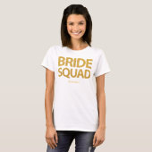 Personalized Bride Squad Golden Sequins T-Shirt (Front Full)