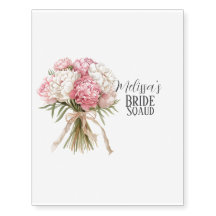 Personalized Bride Squad Temporary Tattoos 