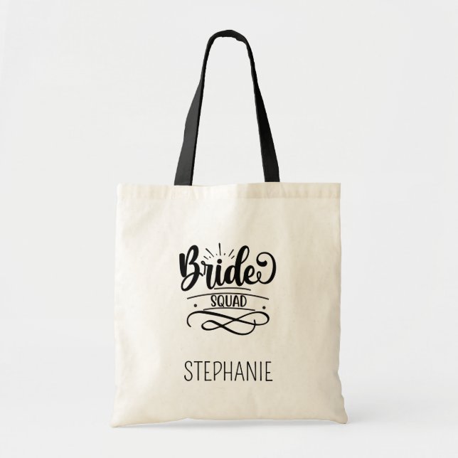 Personalized *Bride Squad* Tote Bag Gift/Favor (Front)