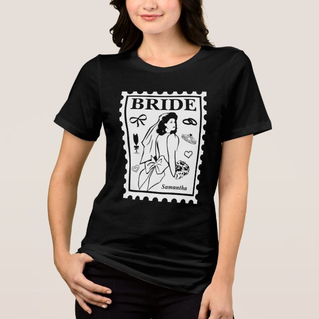 Personalized Bride stamp Tri-Blend Shirt (Front)