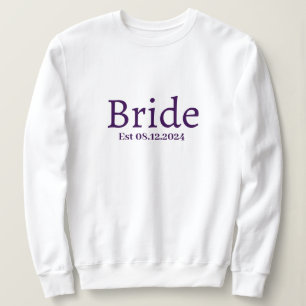 Personalized Bride Stylish Modern Minimal Monogram Sweatshirt