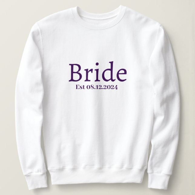 Personalized Bride Stylish Modern Minimal Monogram Sweatshirt (Design Front)