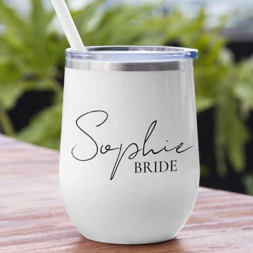 Personalized Bride  Thermal Wine Tumbler