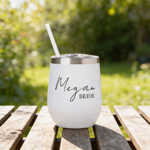 Personalized Bride Thermal Wine Tumbler Custom Nam