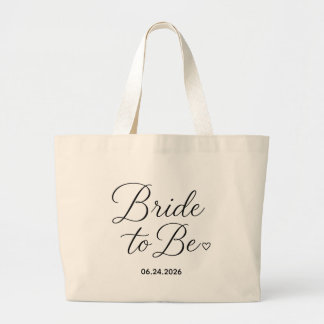 Personalized Bride to Be Wedding Date Tote