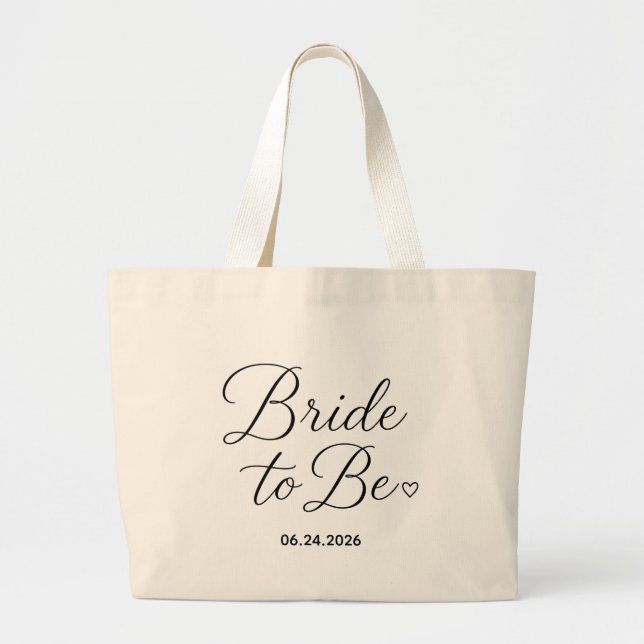  Personalized Bride to Be Wedding Date Tote (Front)