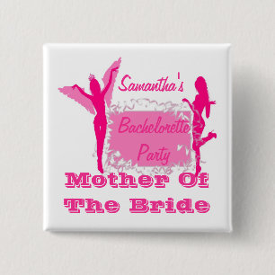 Personalized brides bachelorette party pinback button