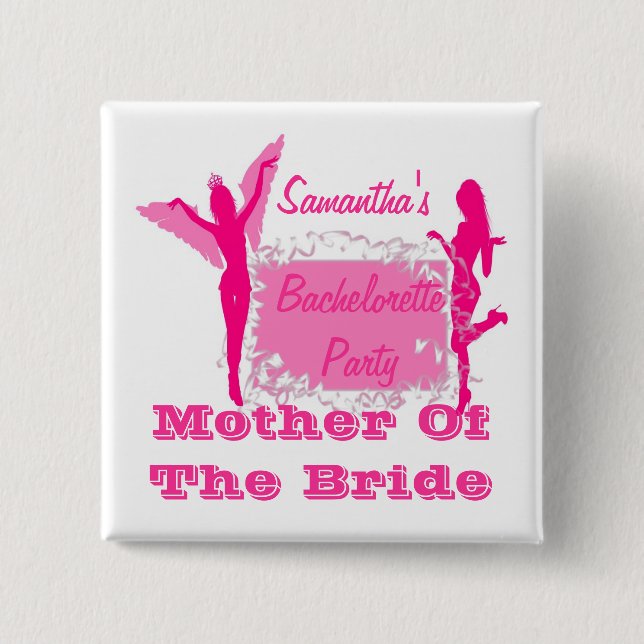 Personalized brides bachelorette party pinback button (Front)