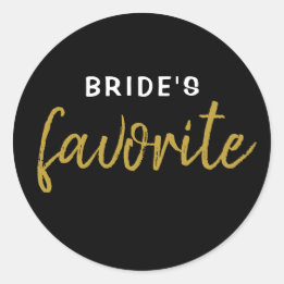 Personalized Bride's Favorite Sticker Black Gold