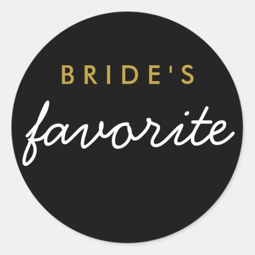 Personalized Brides Favorite Sticker Black Gold