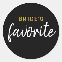 Personalized Bride's Favorite Sticker Black Gold