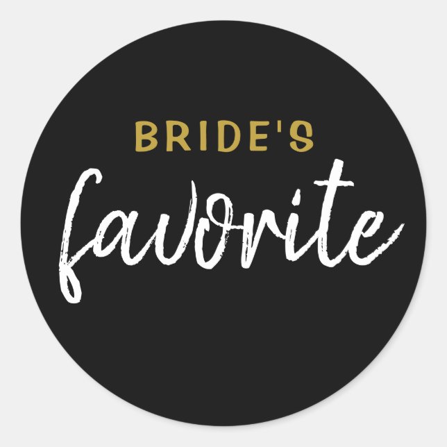 Personalized Bride's Favorite Sticker Black Gold (Front)