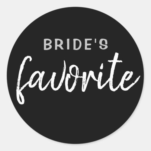 Personalized Brides Favorite Sticker Black Silver