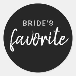 Personalized Bride's Favorite Sticker Black Silver
