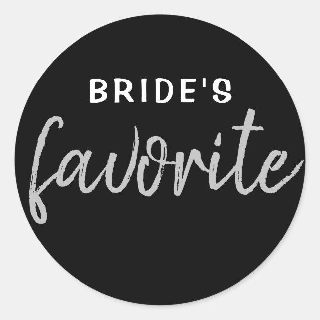 Personalized Bride's Favorite Sticker Black Silver (Front)