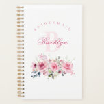 Personalized Bridesmaid Bachelorette Planner<br><div class="desc">This personalized bridesmaid and bachelorette planner is the perfect gift for your bridal party, featuring a beautiful blush pink floral design. With an elegant layout, this planner helps your bridesmaids and maid of honor stay organized for the wedding festivities. Complete with a customizable monogram, it makes a thoughtful and stylish...</div>