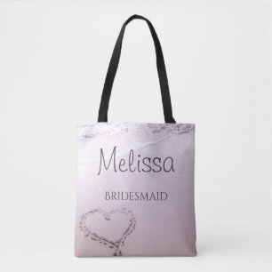 Personalized Bridesmaid Beach Tote Bag
