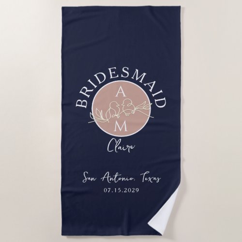 Personalized Bridesmaid Beach Towel