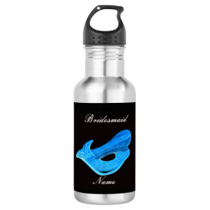 personalized bridesmaid blue mermaid stainless steel water bottle