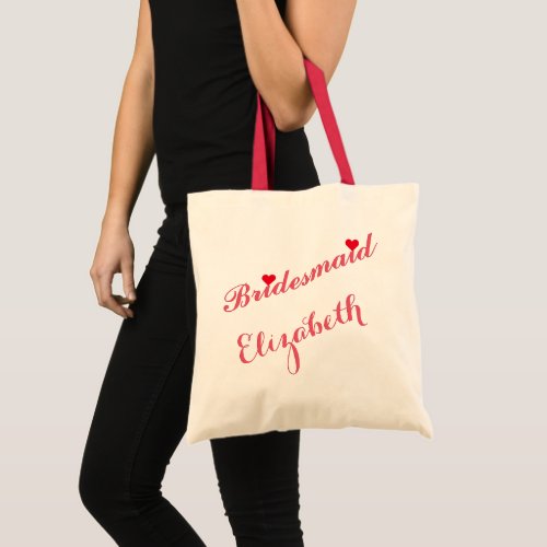 Personalized Bridesmaid Bridal Party Wedding Gifts Tote Bag