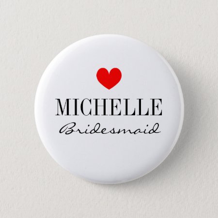 Personalized Bridesmaid Buttons For Wedding Party