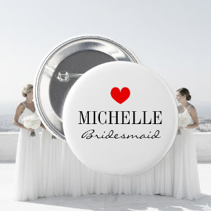 Personalized bridesmaid buttons for wedding party